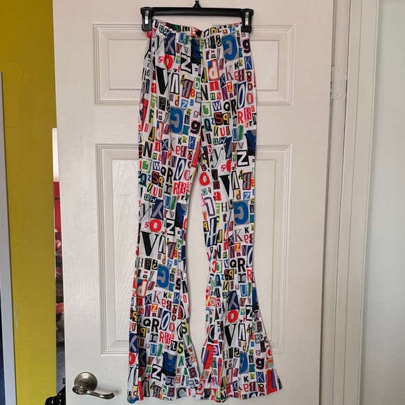 Dolls Kill Pants - breaking news shelly  dolls kill  Alphabet Print Bottoms small preowned